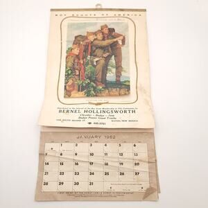 1962 Bernel Hollingsworth Boy Scout Complete Calendar Raton New Mexico
